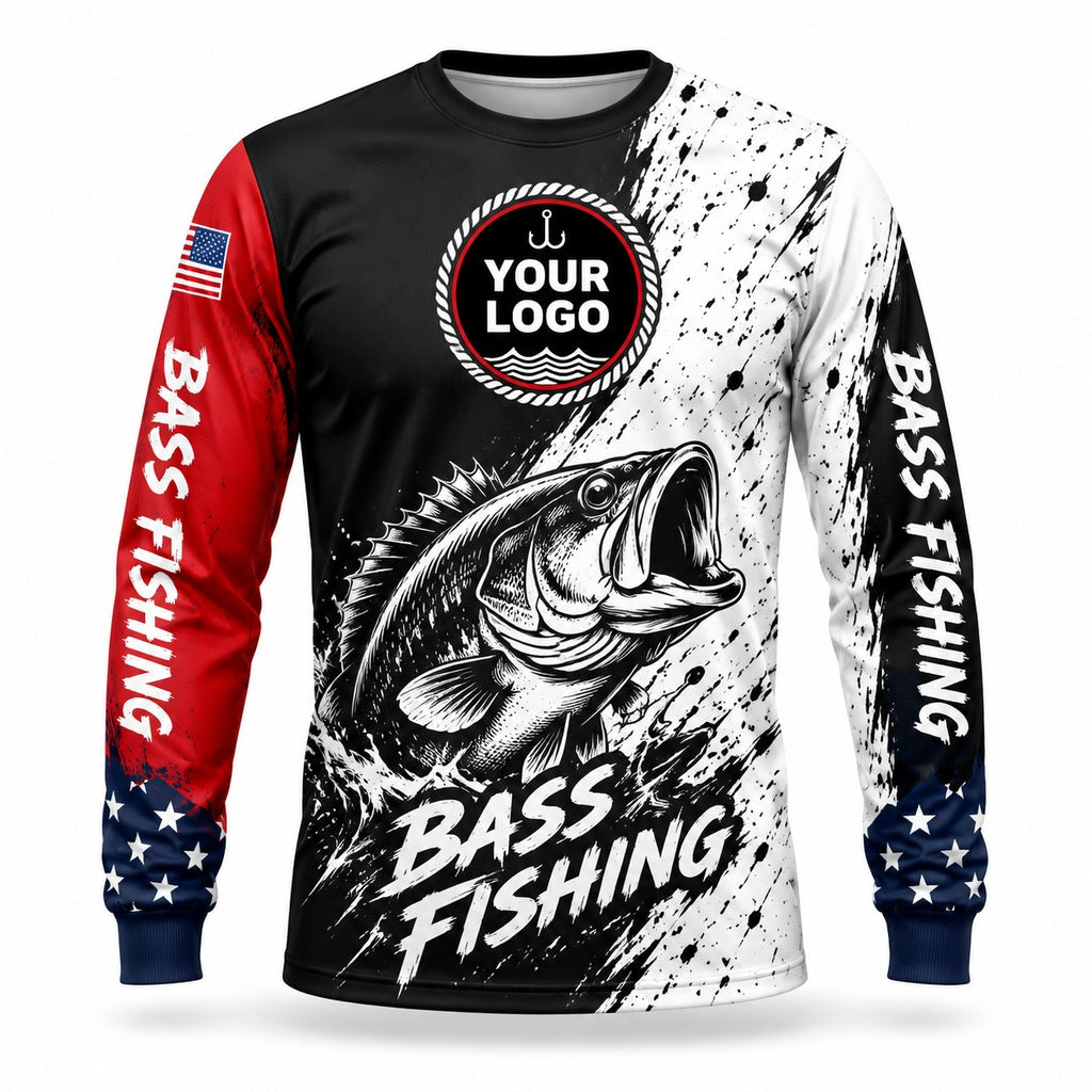 FG020 - Custom Fishing Guide Shirt - Paint Scratch Flag - front