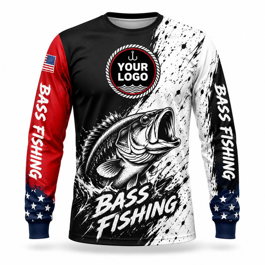 FG020 - Custom Fishing Guide Shirt - Paint Scratch Flag - front
