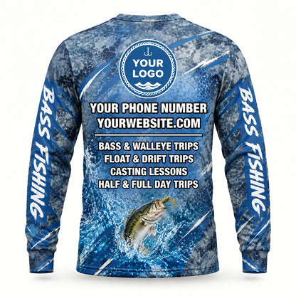 FG021 - Custom Fishing Guide Shirt - Steel Blue Skin - back