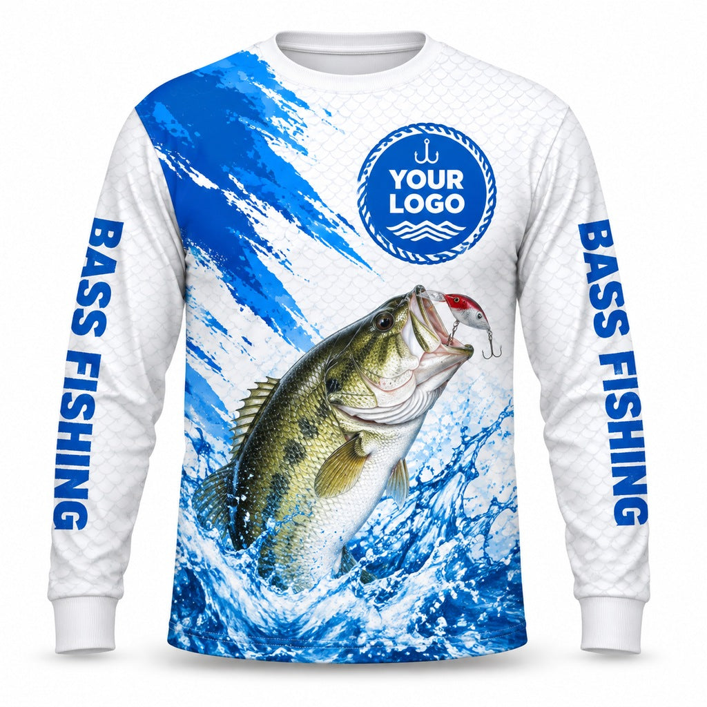 FG026 - Custom Fishing Guide Shirt - White Fin Paint - front