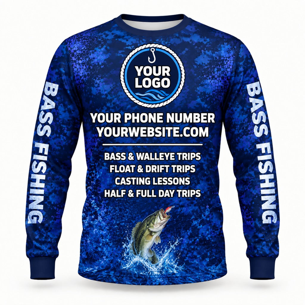 FG027 - Custom Fishing Guide Shirt - Midnight Camo - back