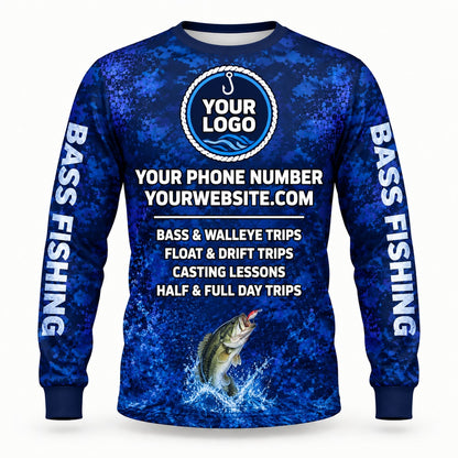 FG027 - Custom Fishing Guide Shirt - Midnight Camo - back