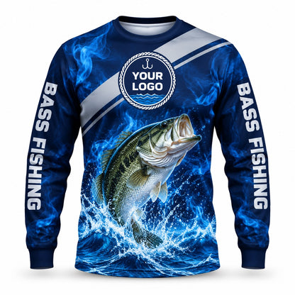 FG029 - Custom Fishing Guide Shirt - Ocean Wave Power - front
