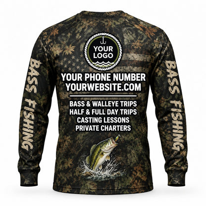 FG030 - Custom Fishing Guide Shirt - Woodland Flag - back