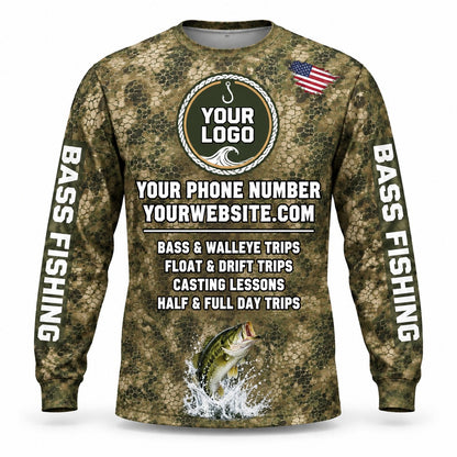 FG031 - Custom Fishing Guide Shirt - Tan Skin Camo - back