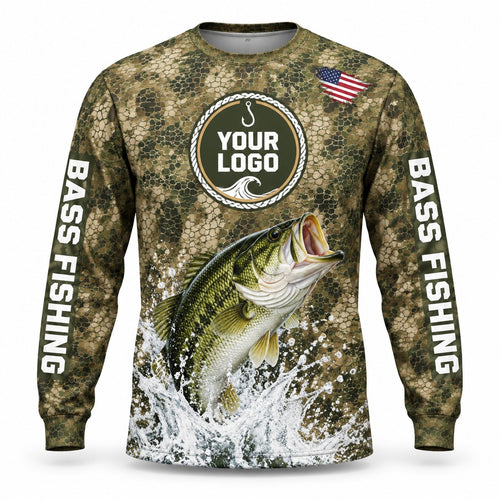 FG031 - Custom Fishing Guide Shirt - Tan Skin Camo - front