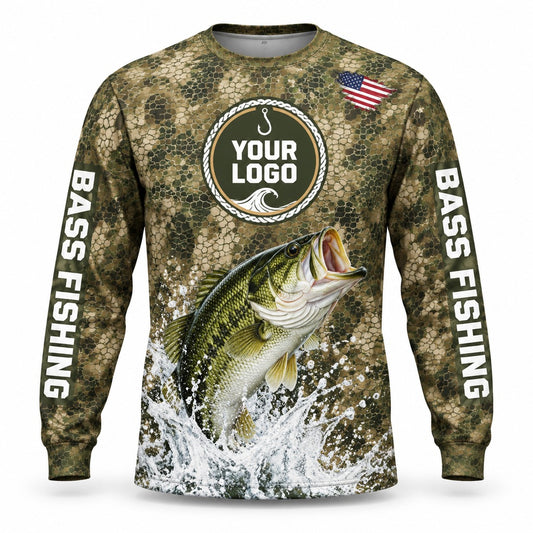 FG031 - Custom Fishing Guide Shirt - Tan Skin Camo - front