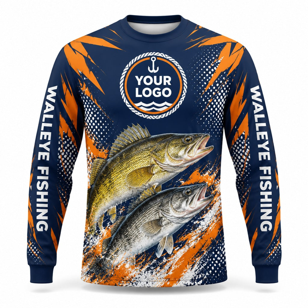 FG038 - Custom Fishing Guide Shirt - Walleye Ocean Hunter - front