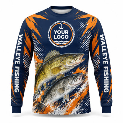FG038 - Custom Fishing Guide Shirt - Walleye Ocean Hunter - front