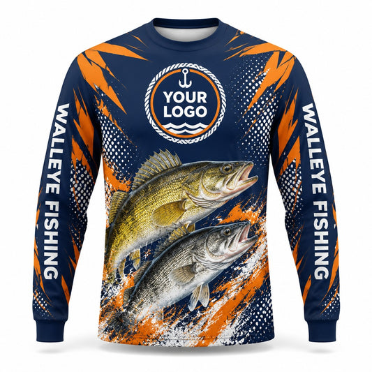 FG038 - Custom Fishing Guide Shirt - Walleye Ocean Hunter - front