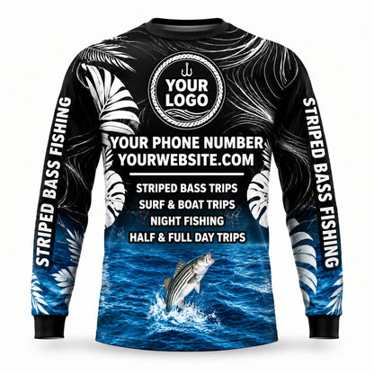 FG043 - Custom Fishing Guide Shirt - Striper Tropical - back