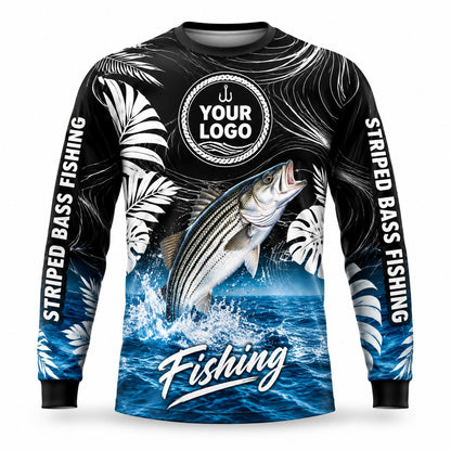 FG043 - Custom Fishing Guide Shirt - Striper Tropical - front