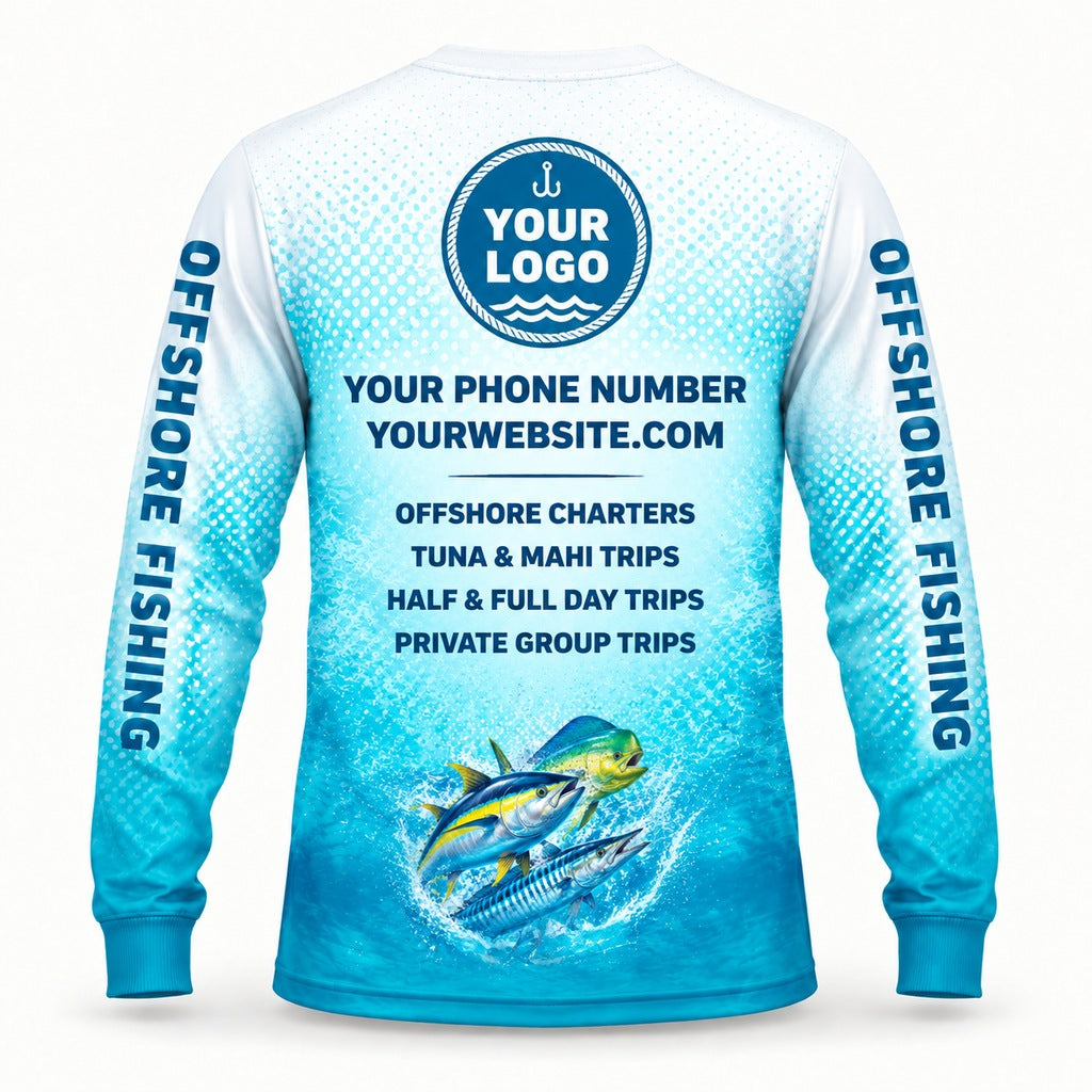 FG044 - Custom Fishing Guide Shirt - Offshore Tropical - back