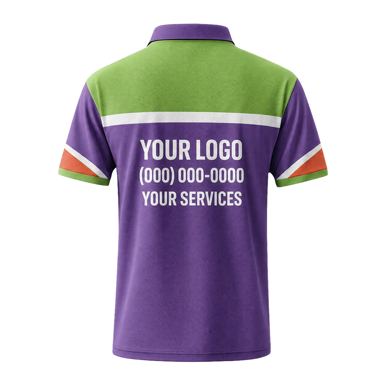 Purple Green Colorblock custom polo shirt FS01 - back
