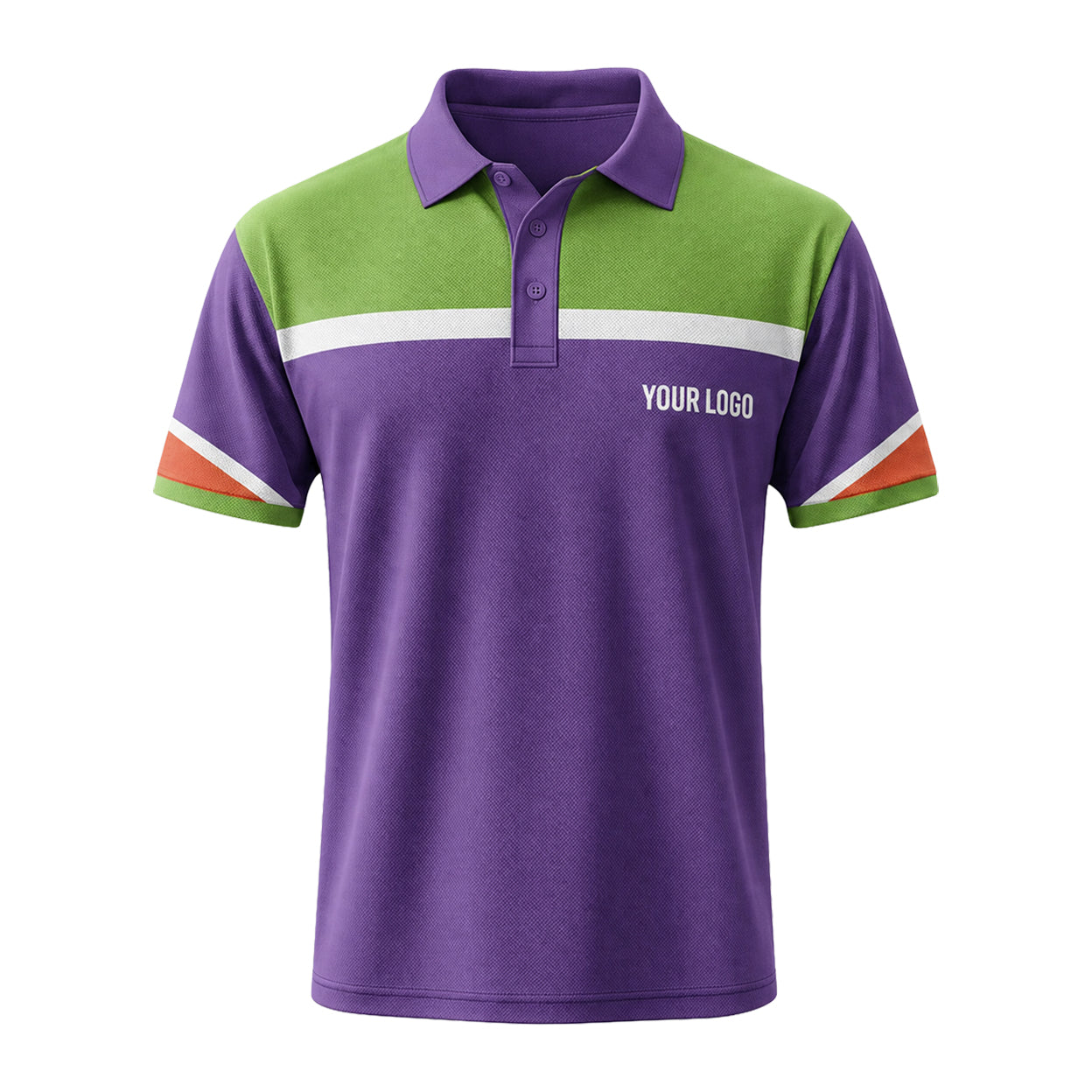 Purple Green Colorblock custom polo shirt FS01 - front