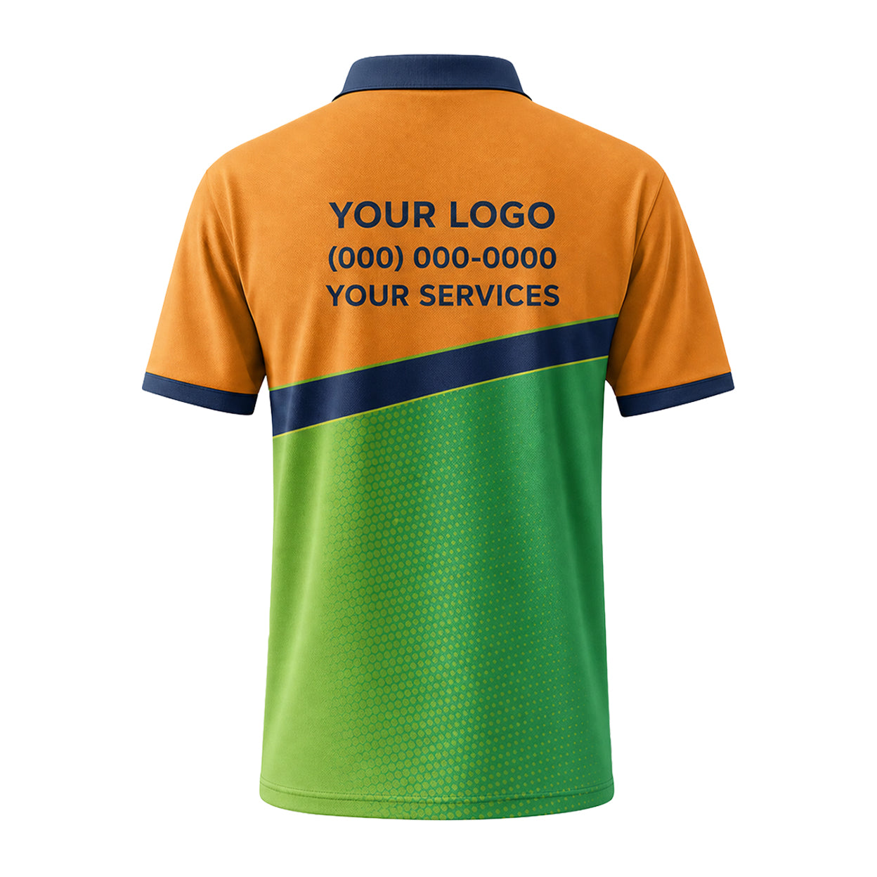 Orange Green Halftone custom polo shirt FS03 - back