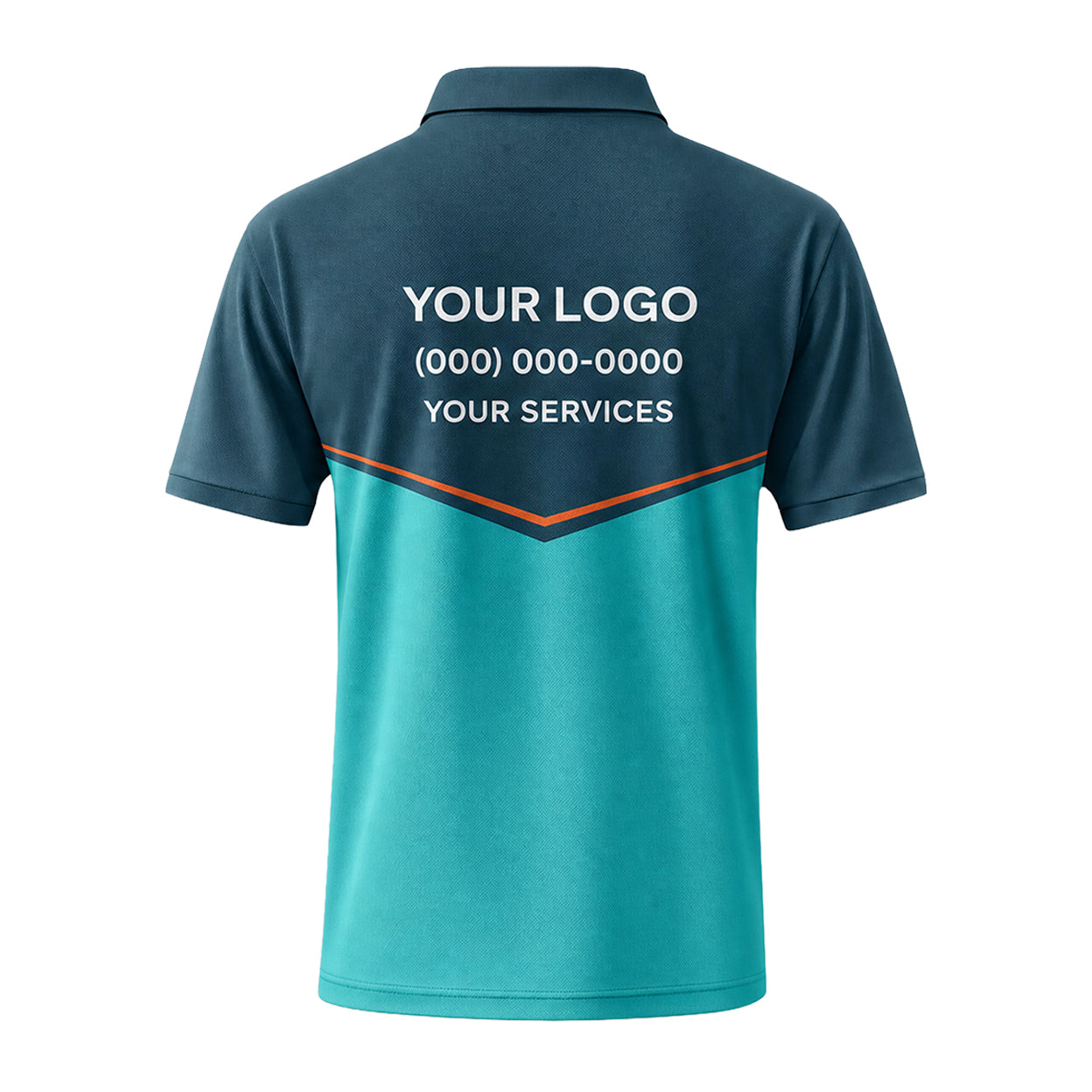Navy Teal Colorblock custom polo shirt FS05 - back