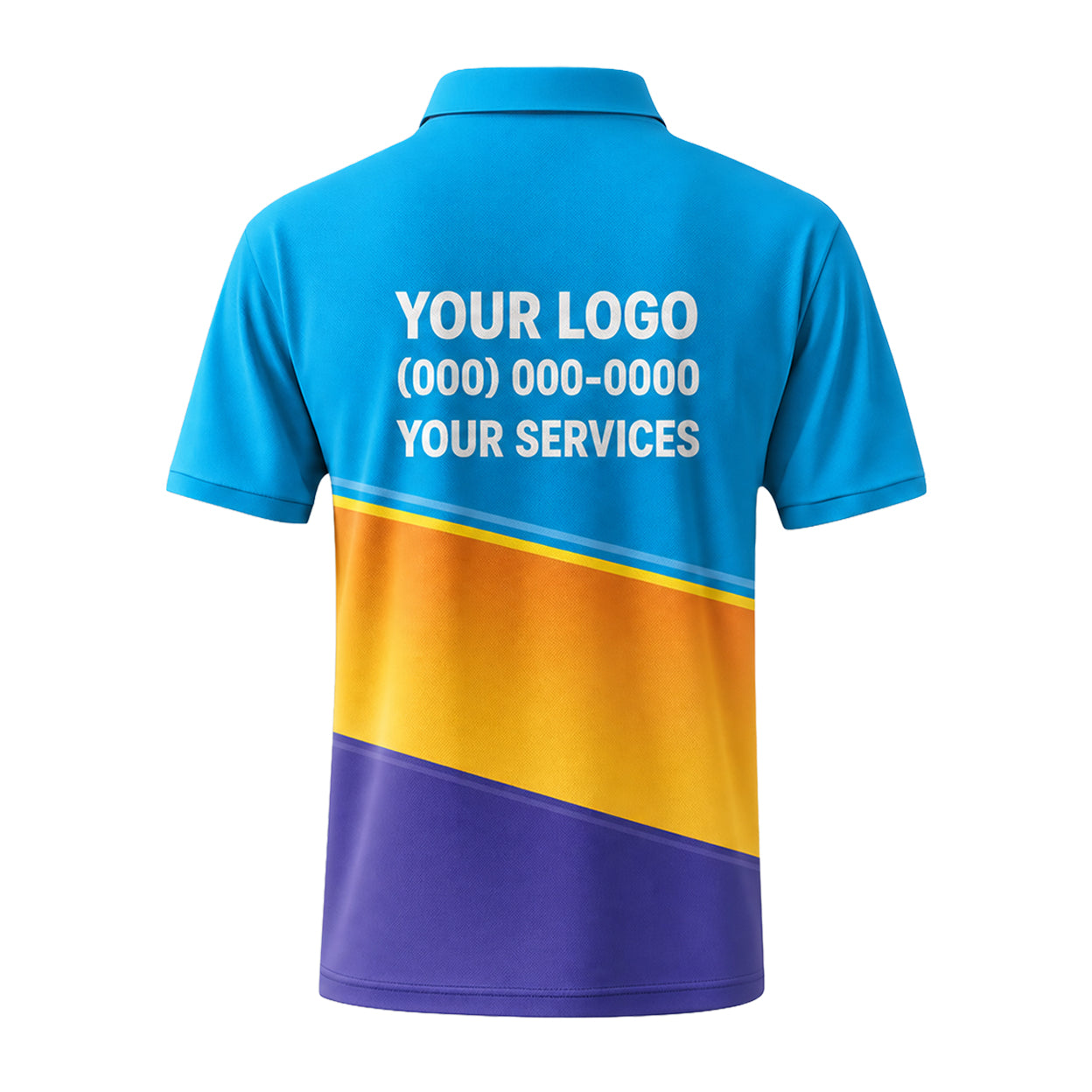 Cyan Gold Purple custom polo shirt FS06 - back