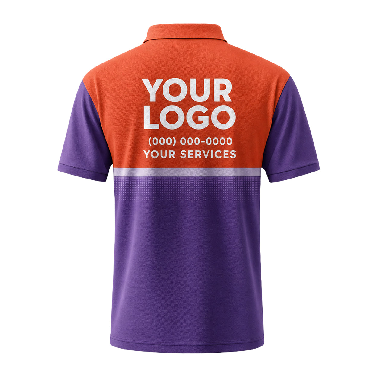 Orange Purple Colorblock custom polo shirt FS07 - back