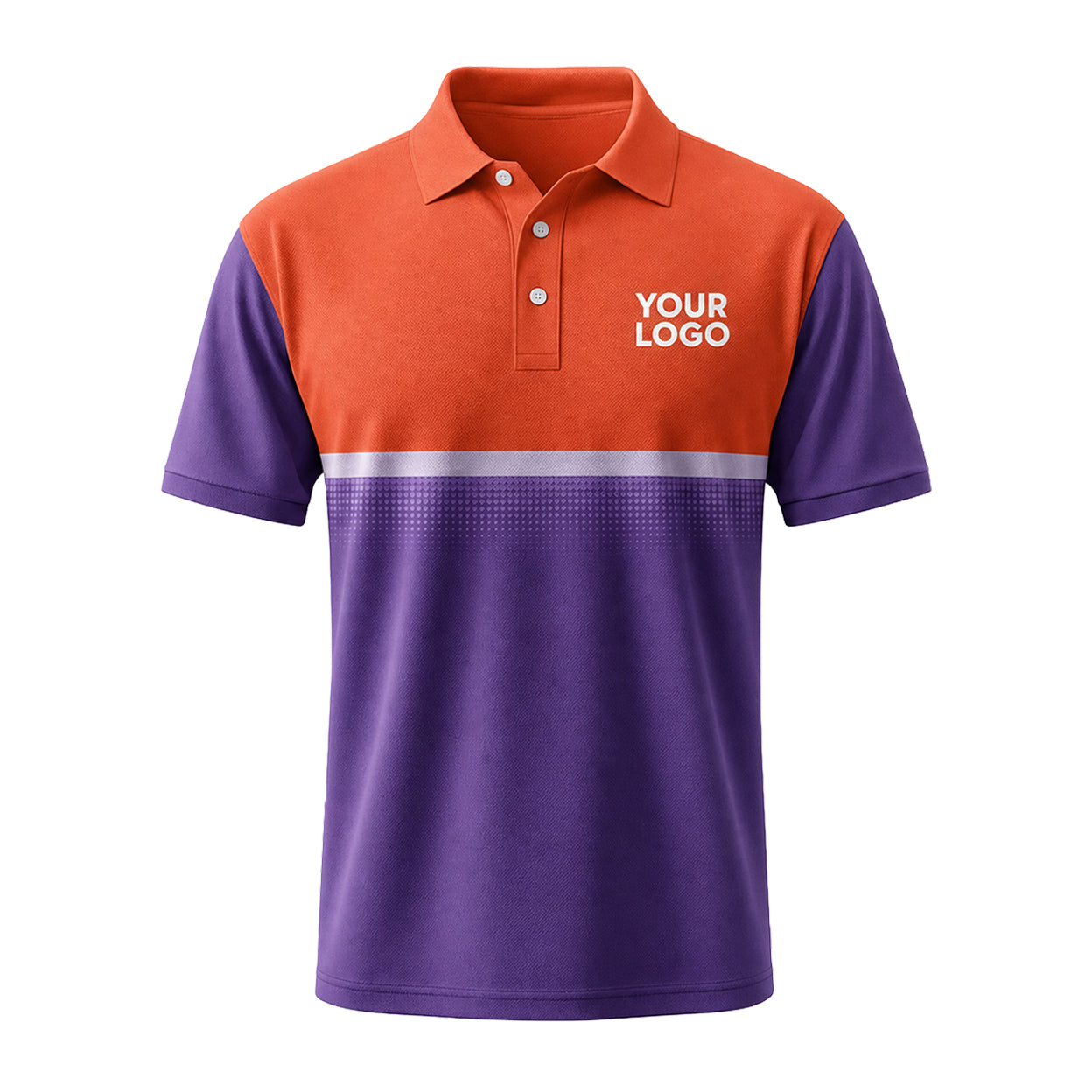 Orange Purple Colorblock custom polo shirt FS07 - front