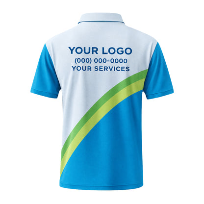 White Blue Swoosh custom polo shirt FS08 - back