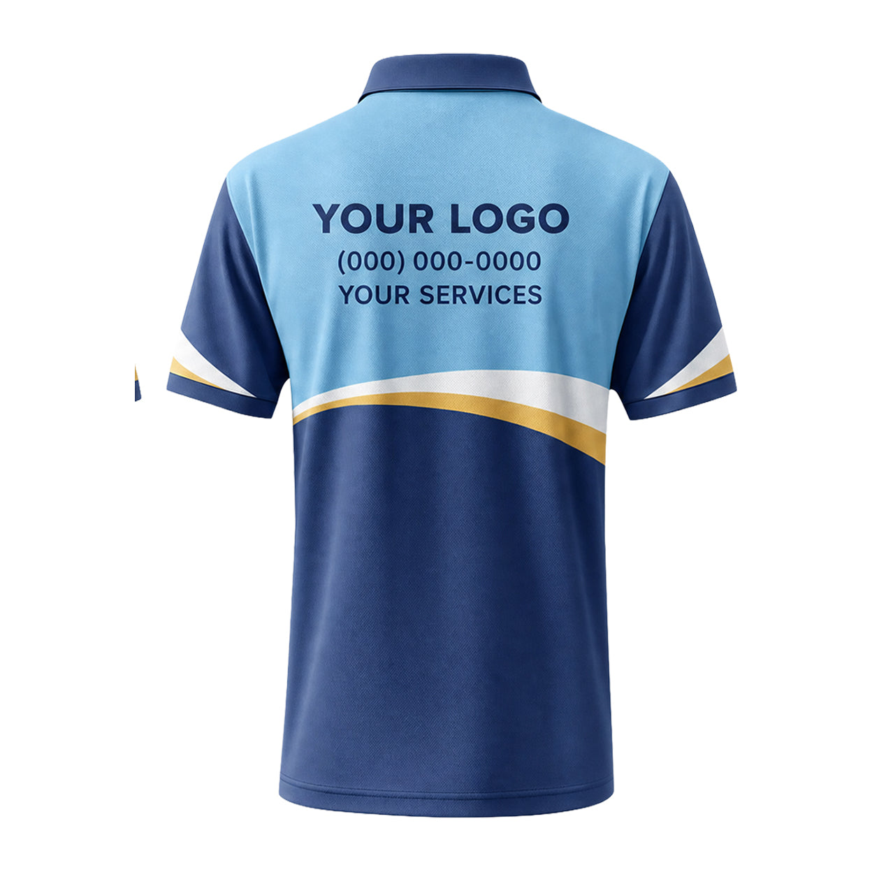Sky Navy Curve custom polo shirt FS09 - back