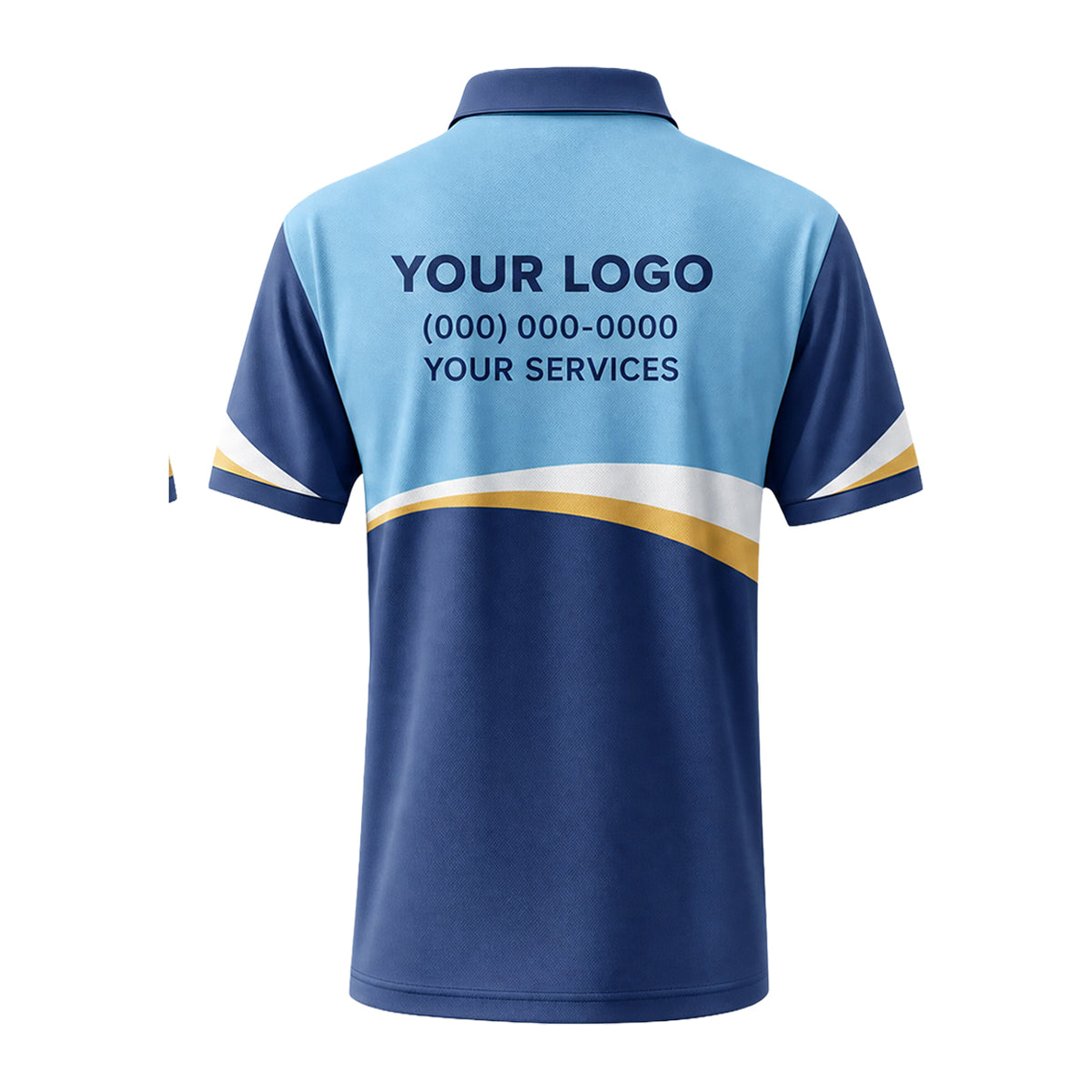 Sky Navy Curve custom polo shirt FS09 - back