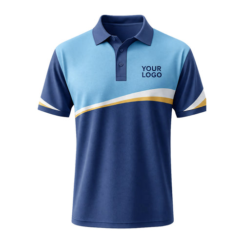 Sky Navy Curve custom polo shirt FS09 - front