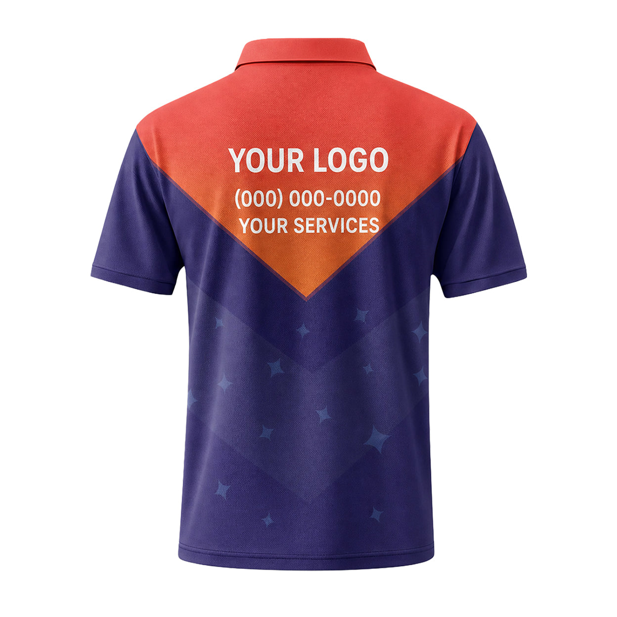 Coral Navy Chevron custom polo shirt FS13 - back