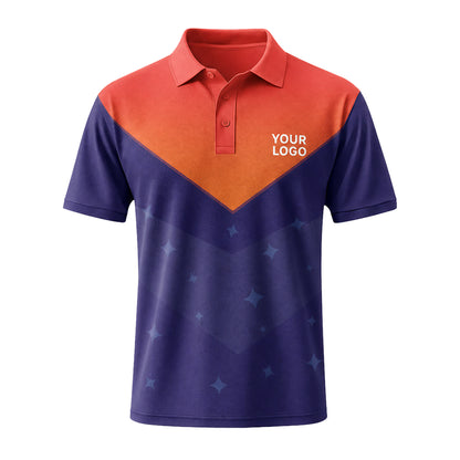 Coral Navy Chevron custom polo shirt FS13 - front