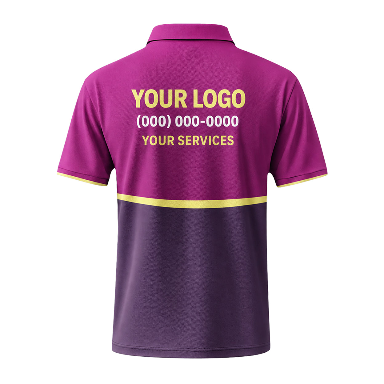 Magenta Plum Colorblock custom polo shirt FS16 - back