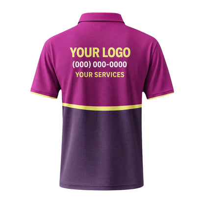 Magenta Plum Colorblock custom polo shirt FS16 - back