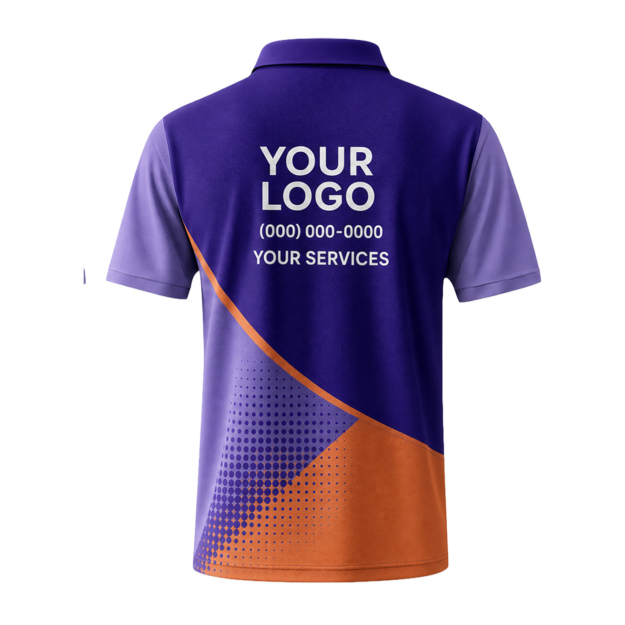 Violet Orange Diagonal custom polo shirt FS18 - back