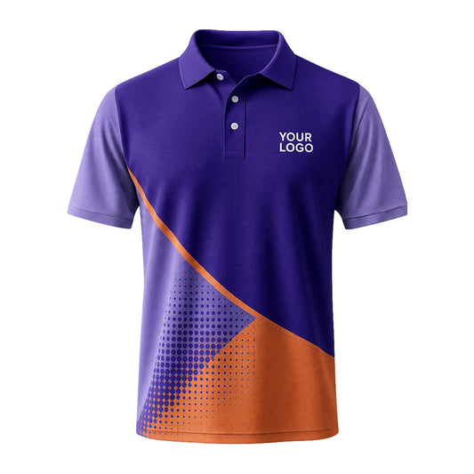 Violet Orange Diagonal custom polo shirt FS18 - front