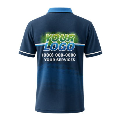 Navy Halftone Fade custom polo shirt FS20 - back
