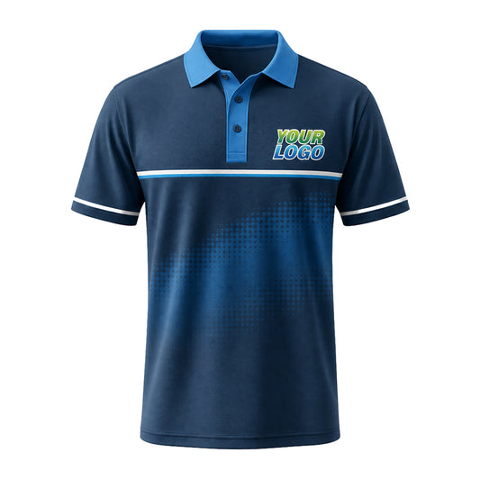 Navy Halftone Fade custom polo shirt FS20 - front