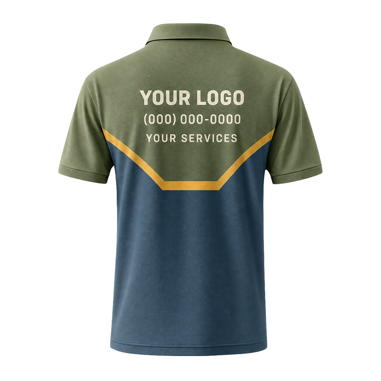 Olive Navy Chevron custom polo shirt FS21 - back