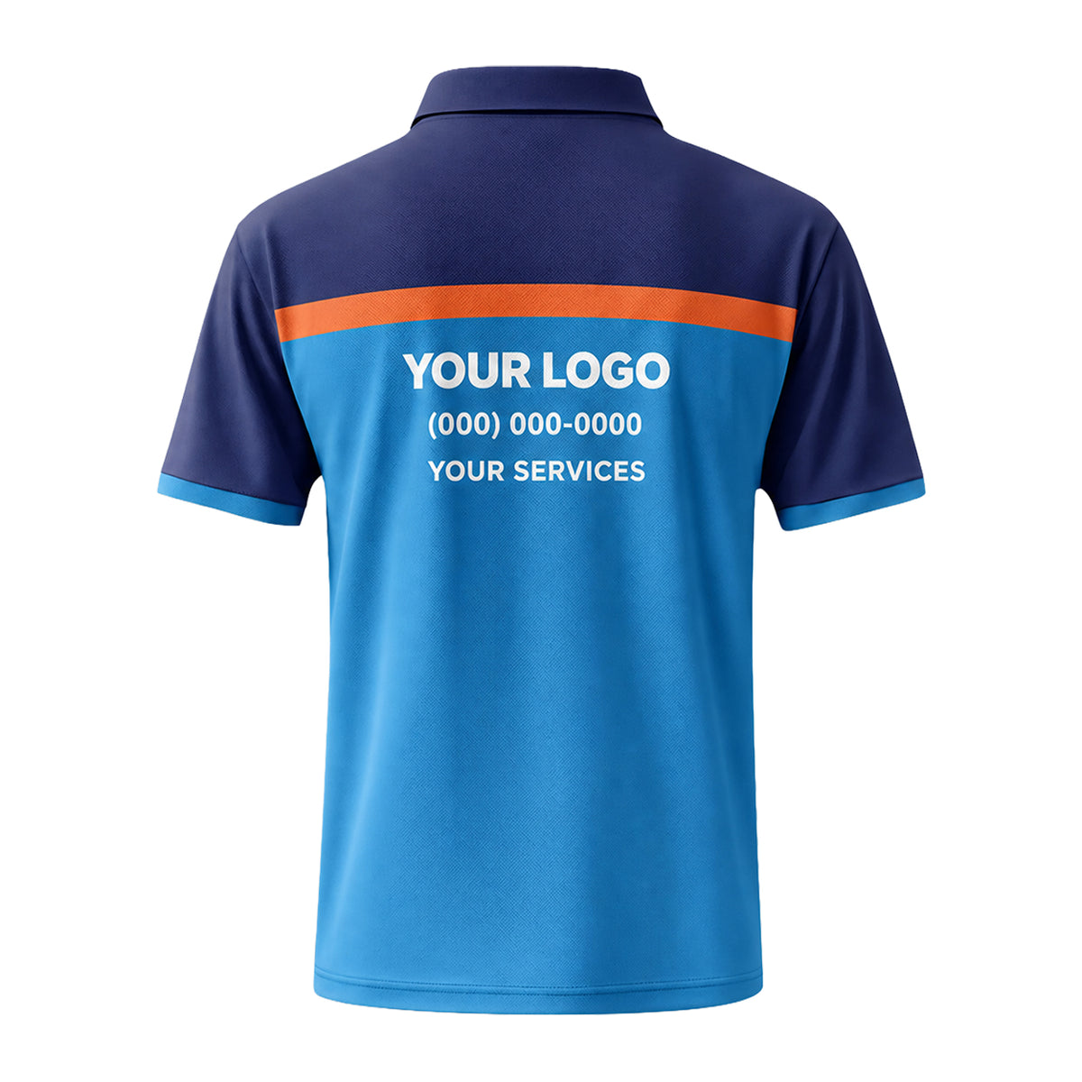 Cobalt Navy Shoulder custom polo shirt FS23 - back