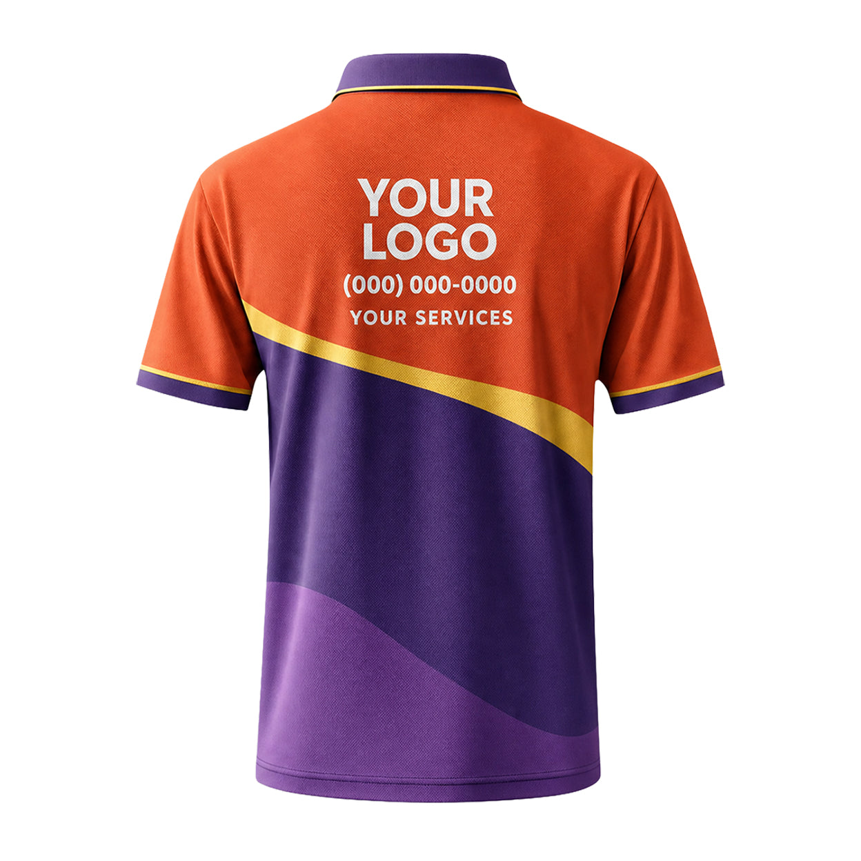 Purple Orange Wave custom polo shirt FS30 - back