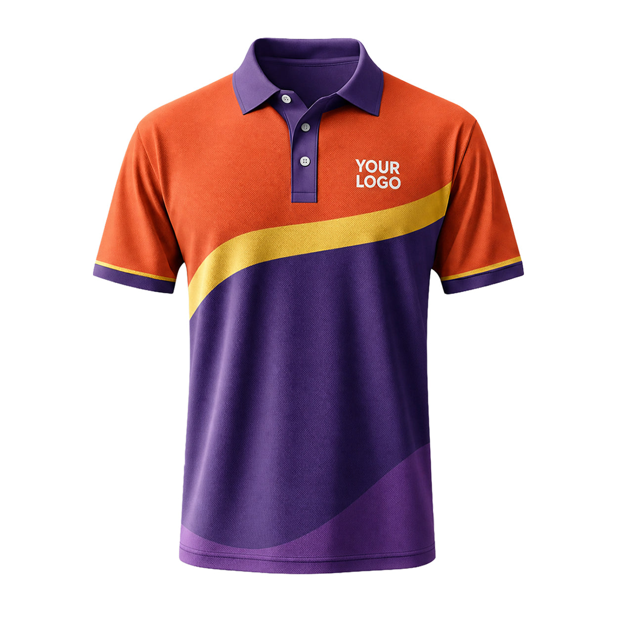 Purple Orange Wave custom polo shirt FS30 - front