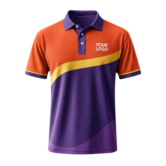 Purple Orange Wave custom polo shirt FS30 - front