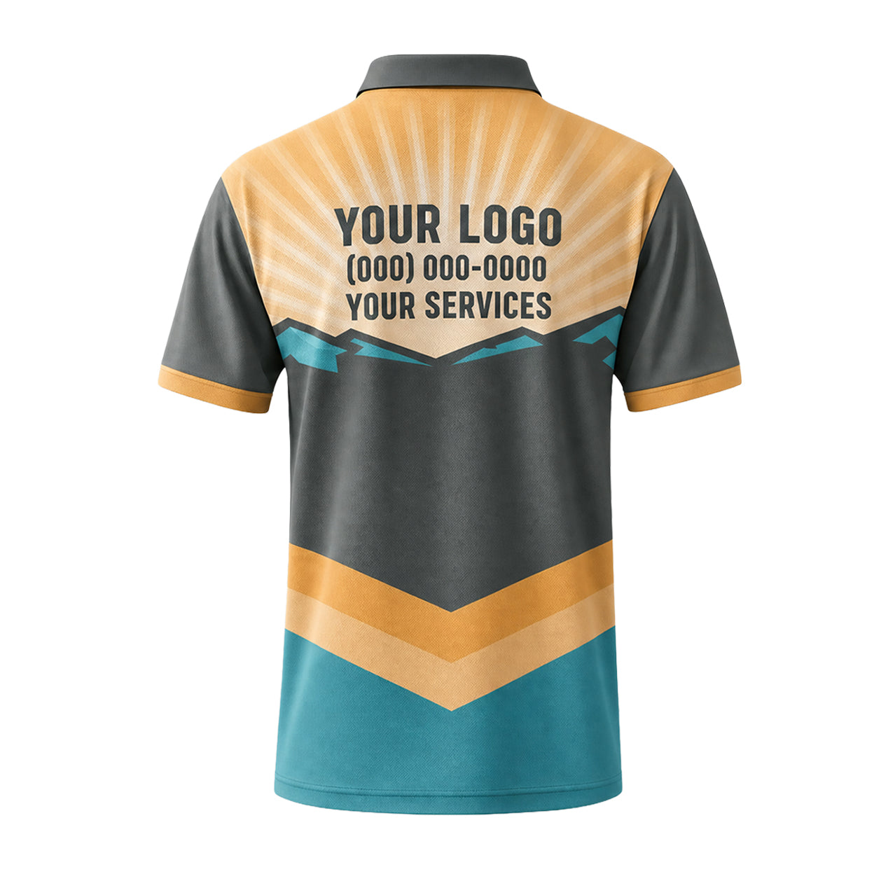 Slate Gold Mountain custom polo shirt FS31 - back