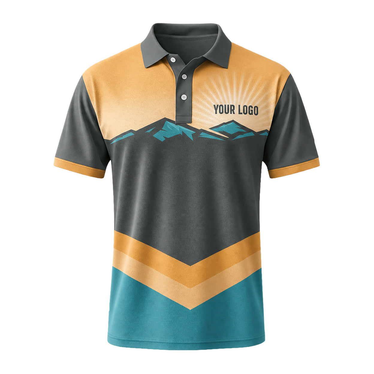 Slate Gold Mountain custom polo shirt FS31 - front