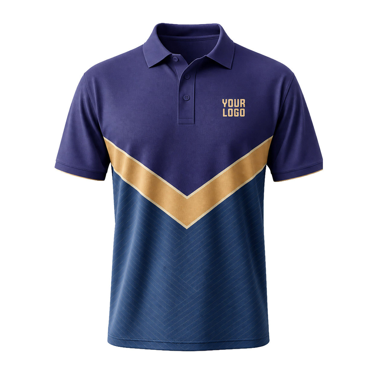 Navy Gold Chevron custom polo shirt FS34 - front