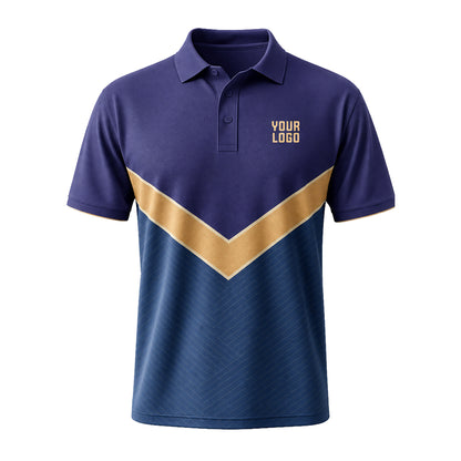 Navy Gold Chevron custom polo shirt FS34 - front