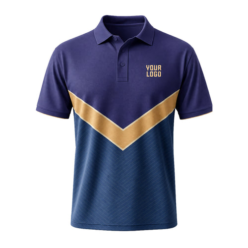 Navy Gold Chevron custom polo shirt FS34 - front