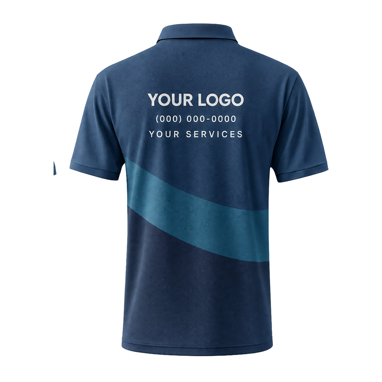 Denim Blue Teal Swoosh custom polo shirt FS37 - back