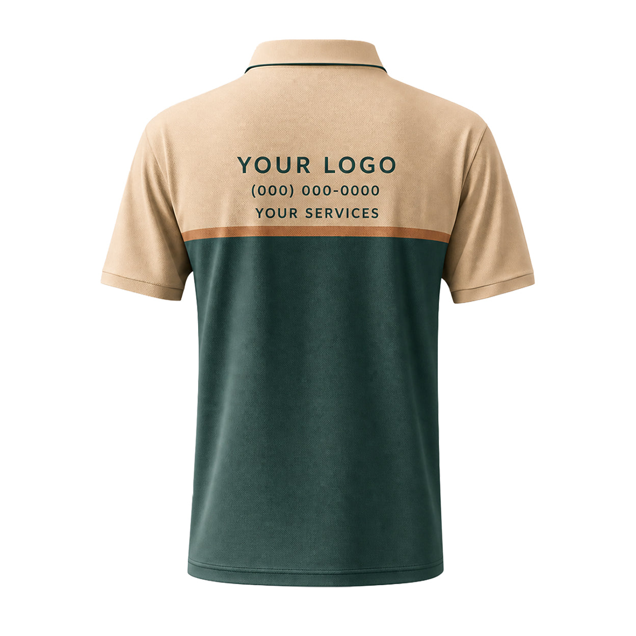 Sand Forest Green Block custom polo shirt FS38 - back