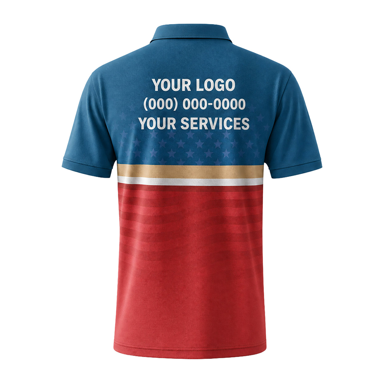 Patriot Red Blue Stars custom polo shirt FS41 - back