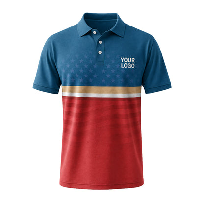 Patriot Red Blue Stars custom polo shirt FS41 - front